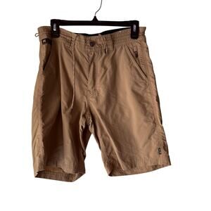Howler Bros Shorts‎ Mens 30 Tan Nylon Elastic Waist Drawstring Outdoor Hiking